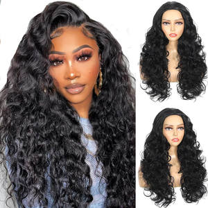 Perruque longue et <span class=keywords><strong>droite</strong></span> noire africaine tendance pour femmes, perruques brésiliennes et vietnamiennes moelleuses et douces, perruque sans colle en gros - Product Image 4