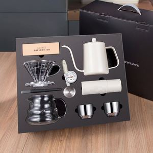 Modern Accessories Set With Glass Coffee <b>Pot</b> <b>Ceramic</b> Cups Bamboo Coaster and Stainless Steel Stirrers Bulk Order - Product Image 3