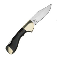 Couteau de camping pliant artisanal avec lame miroir, manche en corne de cerf, couteau de survie et d'autodéfense pour cadeau