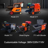 Machine à plâtrer les murs automatique, pulvérisateur de mortier de ciment 380V 4kw pour le revêtement intérieur et extérieur
