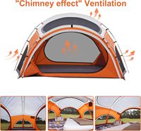 Tente de camping familiale OEM pour 4 personnes, double couche, imperméable, avec fenêtres ventilées, conception à montage rapide pour le camping ou la randonnée