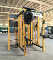 Système de rack de musculation commercial en acier réglable, pliable, mural, avec barre de traction pour l'entraînement des triceps
