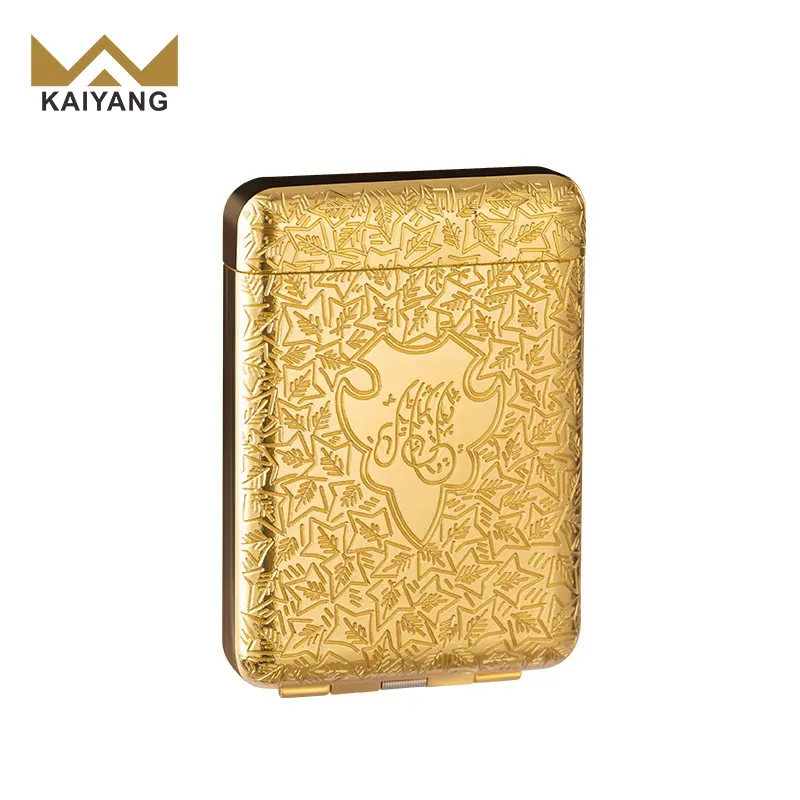 KY бесплатный образец, 16 шт., Золотая гравировка Thomas Shelby, роскошный классический металлический винтажный портсигар для курения