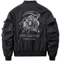 Veste de travail fonctionnelle de haute qualité pour hommes, taille plus, style pilote, veste varsity, multi-poches, brodée, veste de moto