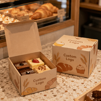 Boîte d'emballage pour boulangerie avec fenêtre transparente, en carton recyclable, pour présentation en boulangerie, commandes en gros pour présentation en pâtisserie
