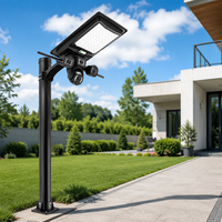 Lampadaire Solaire Extérieur Intégré Moderne en ABS, Design Populaire, Lumineux, 30W, avec Télécommande et Caméra CCTV