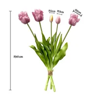 5 Tangkai Bunga Tulip Buatan dari Lateks, Dekorasi Rumah Mewah, Tulip Sentuhan Asli, Buket Pengantin, Dekorasi Pernikahan, Hiasan Meja Pesta
