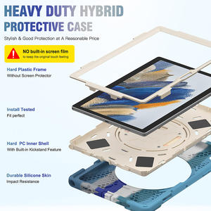 360 Rotation Heavy Duty Antichoc Sangle Silicone Robuste <span class=keywords><strong>Tablet</strong></span> PC Couverture Pour <span class=keywords><strong>Samsung</strong></span> Tab <span class=keywords><strong>A8</strong></span> 10.5 pouces Cas SM-X200/SM-X205 - Product Image 6