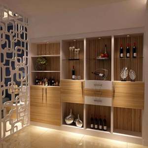 Custom Huipinju Wine <b>Display</b> <b>Cabinet</b> for Home Solid <b>Wood</b> with Glass for Living Room and Dining Room - Product Image 1