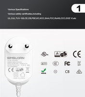 Adaptateur chargeur mural blanc 5V 6V 9V 12V 15V 20V 24V 12W 15W 18W 24W 0.5A 1A 2A 3A adaptateurs d'alimentation ca/cc pour routeur Wifi