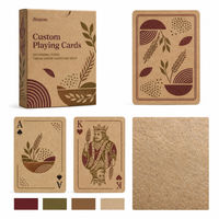 Cartes à jouer en papier kraft recyclé personnalisées, imprimées mat, jeu de poker avec boîte de présentation de marque pour cadeaux promotionnels lors de salons alimentaires