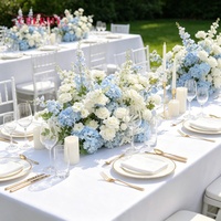 Witte Kunstbloemen Tafeldecoratie Rozen Delphinium Groen voor Tuin Bruiloft Receptie Decoratie Groothandel