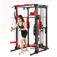 Système de poulies double réglable intégré commercial, direct usine, avec Smith Power Rack, Lat Pulldown et Low Row pour club de fitness