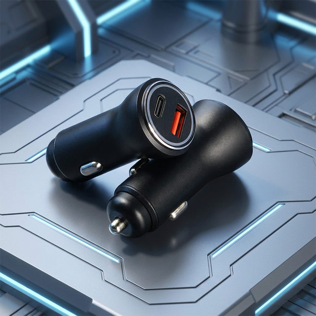 48W Dual Port Car Charger USB-A Type-C Fast Charging Adapter PD3.0 QC3.0 Vehicle Universal Auto Phone Charger for iPhone Samsung