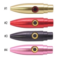 Têtes de leurres de pêche en aluminium anodisé usinées CNC avec œil encastré et jupes métalliques pour leurres, pour la pêche en haute mer au marlin et au thon en eau salée