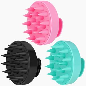 Free Sample Portable Manual Hair Scalp Massager Shampoo Brush PS Handle Dry Soft <b>Silicone</b> <b>Waterproof</b> Cleansing Brush - Product Image 1