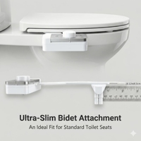 Accessoire de bidet ultra-plat pour toilettes, double buse, lavage arrière et hygiène féminine, pression réglable, non électrique, vente en gros depuis l'entrepôt américain