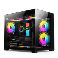 White Panoramic Micro ATX PC Case Dual Glass Side Support 400mm GPU 360mm Radiator 9 Fans High Airflow Gaming Chassis OEM
