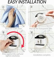 Support de multiprise à ventouse détachable pour accessoires de maison, bureau et salon, avec gestion des câbles