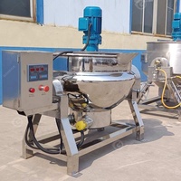 Machine électrique à cuire le chocolat à la vapeur et au gaz de 300L et 1000 litres, bouilloire à sauce à double couche avec agitateur