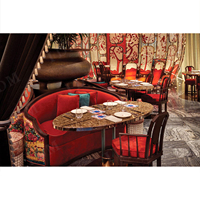 Meubles d'hôtel modernes haut de gamme en bois IDM, table de restaurant de luxe avec plateau en pierre, tables et chaises pour restaurant de fondue