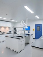 Mesa de Trabajo de Laboratorio Escolar de Metal Moderno VitalLab, Escritorio de Pruebas para Estudiantes para Clases de Química y Física