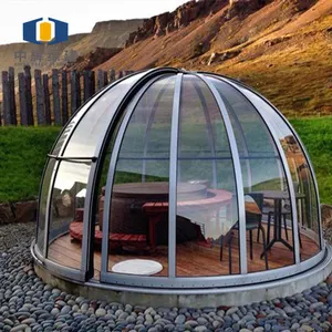 Per CGCH acciaio antivento & impermeabile bolla tenda modulare Splicing trasparente struttura a cupola vendita per <span class=keywords><strong>Hotel</strong></span> & uso esterno - Product Image 2