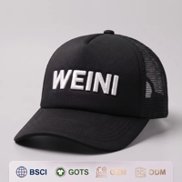 Cappellino Trucker a 5 Pannelli in Poliestere/Cotone con Stampa Personalizzata e Logo Ricamato, Fibbia in Rame Dorato