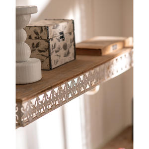 कारखाने प्रत्यक्ष बिक्री पूर्ण फ्रेंच शैली दीवार भंडारण फ्लोटिंग अलमारियों के विंटेज धातु सेट 2 दीवार अलमारियों के पुराने धातु सेट - Product Image 4