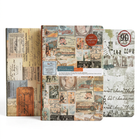 Carnet à couverture rigide imprimé style collage vintage, papier épais, journal quotidien, carnet de notes pour scrapbooking personnel et enregistrements