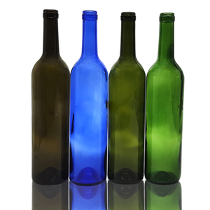 Bouteilles de vin en verre dépoli rondes de 750 ml, ambre vert, avec bouchon en liège, impression de logo personnalisée pour le stockage du vin rouge - Vente en gros - Product Image 1
