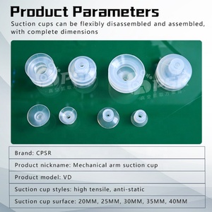 Ventouse à soufflet en silicone haute température CPSR pour bras robotique, pièces pneumatiques, emballage industriel, tampon de qualité alimentaire - Product Image 3