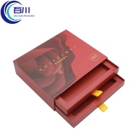 Caja de Regalo Exclusiva de Papel Recubierto con Doble Cajón, Logotipo Personalizado, Color Festivo, para Chocolates, Cuidado de la Piel, Cosméticos y Regalos