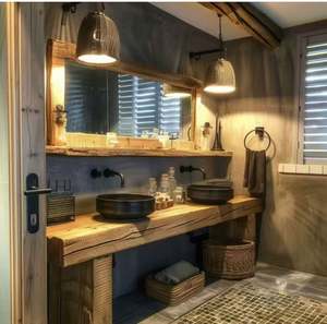 Modern Light Luxury Customized Design Hotel Wood Wind Bathroom Vanity with Smart Mirror - Product Image 2