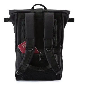 Custom Sustainable Friendly Recycled Travel <b>Roll</b> <b>Top</b> Bag Waterproof <b>Laptop</b> Rolltop <b>Backpack</b> - Product Image 3