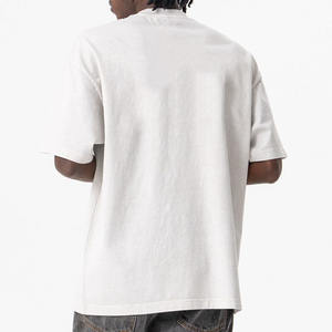 Camiseta de peso pesado personalizada de alta calidad para hombre, camiseta en blanco con hombros caídos de algodón 100% para hombre, camiseta lisa a granel al por mayor - Product Image 3