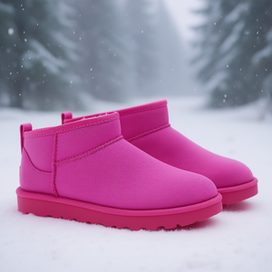 Botas de Nieve Ugg Classic Ultra Mini para Mujer, Color Carnation, Punta Redonda, Antideslizantes, Cálidas para Invierno, Suela de Goma, Parte Superior de Piel de Oveja - Product Image 2