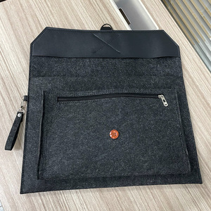 Custom Felt Document Bag <b>With</b> Zipper And Buckle For <b>Tablet</b> Laptop Business Travel 110cm Width Nonwoven Material - Product Image 2