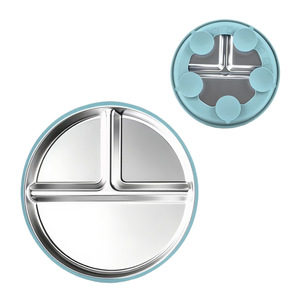 Vaisselle pour enfants personnalisée - <span class=keywords><strong>Assiettes</strong></span> <span class=keywords><strong>compartimentées</strong></span> en acier inoxydable 304 et silicone pour la diversification alimentaire des bébés - Product Image 1