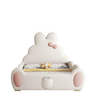 Хит продаж, односпальная кровать <span class=keywords><strong>Hello</strong></span> <span class=keywords><strong>Kitty</strong></span> Loft 1,5 м с хранилищем для спальни для девочек, новый дизайн, деревянная мультяшная кровать - Product Image 4