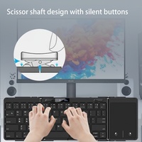 Clavier sans fil pliable avec rétroéclairage RGB et pavé tactile pour tablette, mini clavier pliable BT en aluminium + ABS