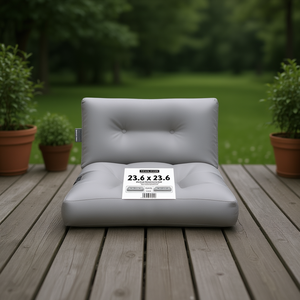 Cojín para Paletas de Exterior, Gris, 23.6 x 23.6 Pulgadas, Resistente al Agua, Acolchado, Cuadrado - Product Image 2