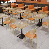 WISEMAX FURNITURE Mobilier commercial moderne, ensemble table et chaises en bois, banquette de restaurant, table de dîner durable pour pâtisserie