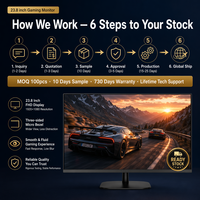 Moniteur de jeu 23,8 pouces 2K QHD 180Hz Fast IPS OEM ODM Moniteur personnalisé directement de l'usine avec garantie de 2 ans