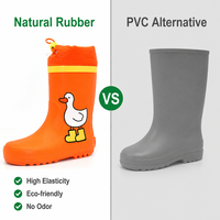 Bottes de pluie pour enfants en caoutchouc naturel confortables avec cordon de serrage, motif personnalisé, vente en gros d'usine, pour activités de plein air en saison des pluies