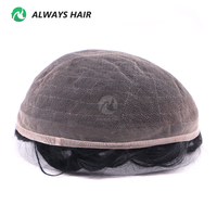 8x10 système de cheveux de densité moyenne dentelle allemande prothèse de cheveux toupet 6 pouces pleine dentelle perruque de cheveux humains indiens pour hommes