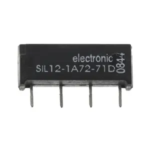 ממסר קנים SIL12-1A72-71D 12VDC 1KOhm 0.5A SIL12-1A72-71D 12V dc סליל 200V dc Max 1 A ממסר קנים