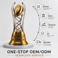 Réplica de Trofeo Deportivo de Lujo en Oro Electrochapado, Trofeo de Fútbol de Metal con Diseño de Espiral Recortada, Trofeo de Premio Honorífico