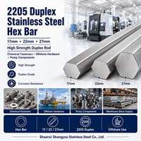 Barre hexagonale en acier inoxydable duplex 2205 de 17 mm, 22 mm, 27 mm pour fixations chimiques, quincaillerie offshore et composants de pompes