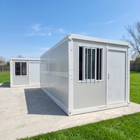 Casa Contenedor Plegable de 20 Pies con Ventana Antirrobo, Cabina Prefabricada Desplegable para Alojamiento Temporal en Obras de Construcción